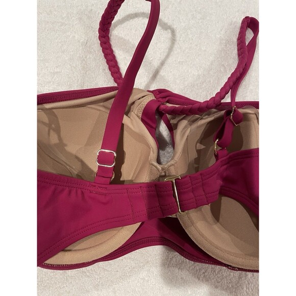 Shade & Shore Women's Size 34C Braided Strap Bikini Top Purple NEW Top Only - Picture 5 of 9